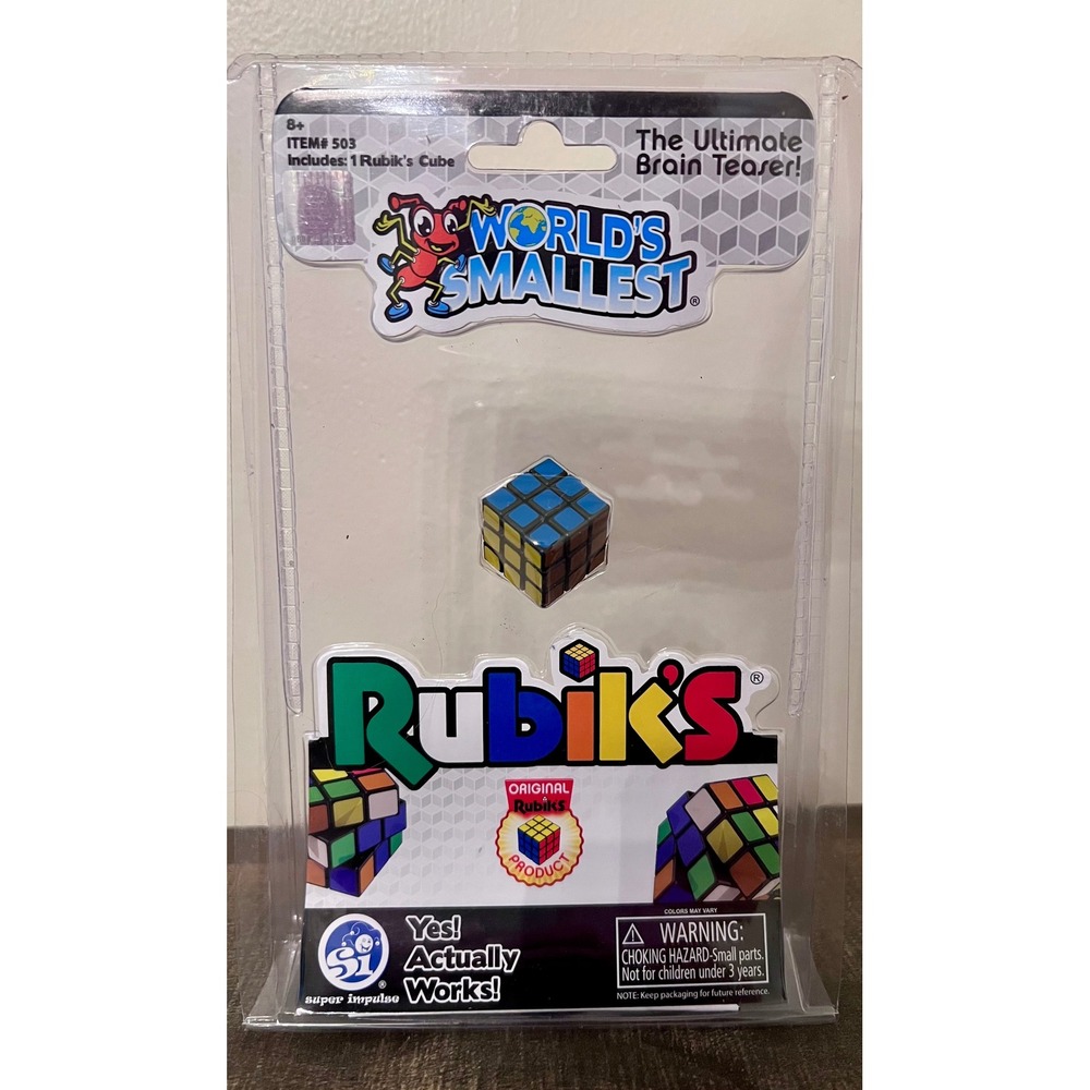 Super Impulse World's Smallest Rubik's Cube Miniature Functional Puzzle Toy 503